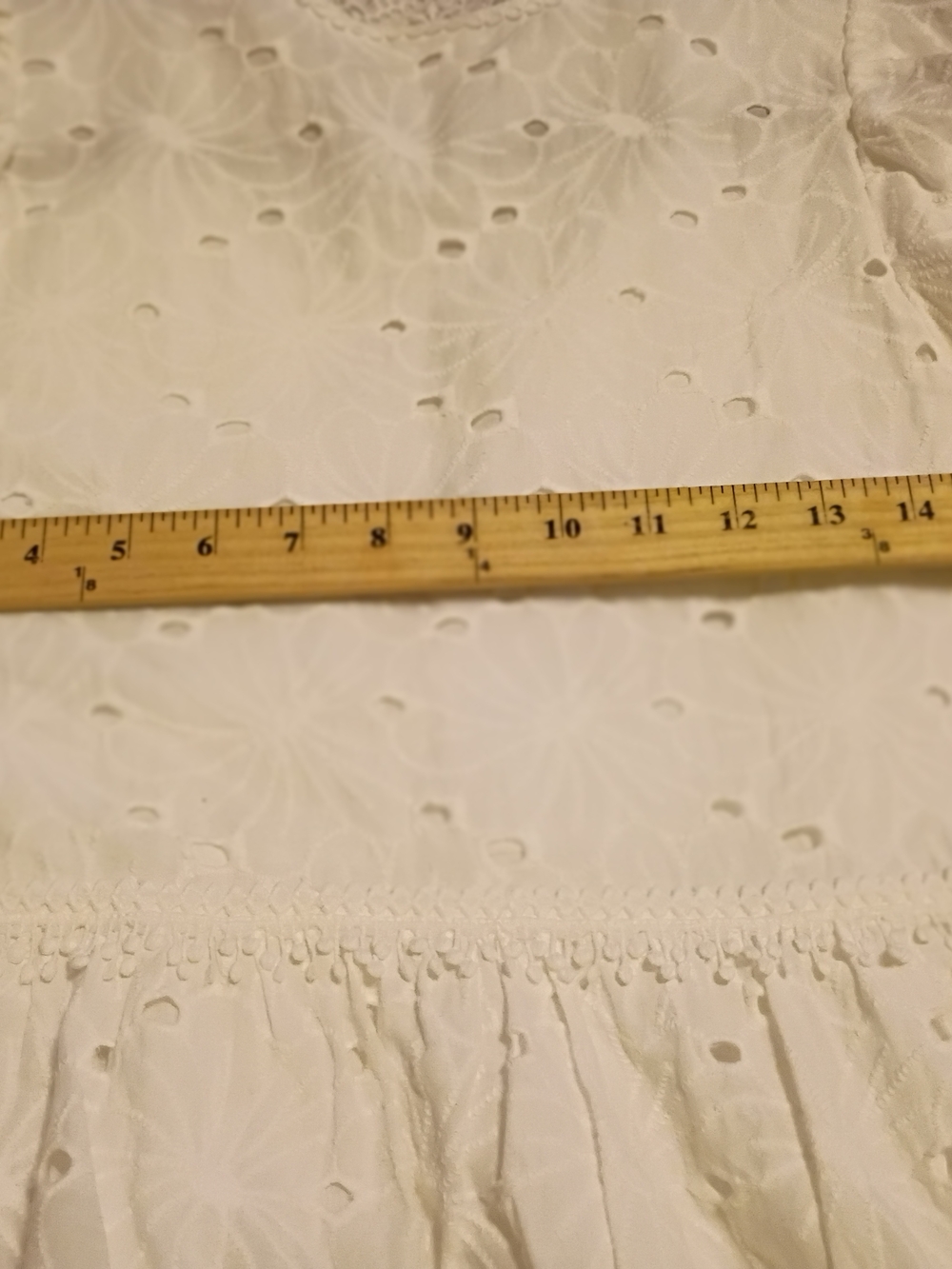 Like Love Women's White Eyelet Mini Baby Doll Dress with Embroidered Trim Sz S - Picture 6 of 10